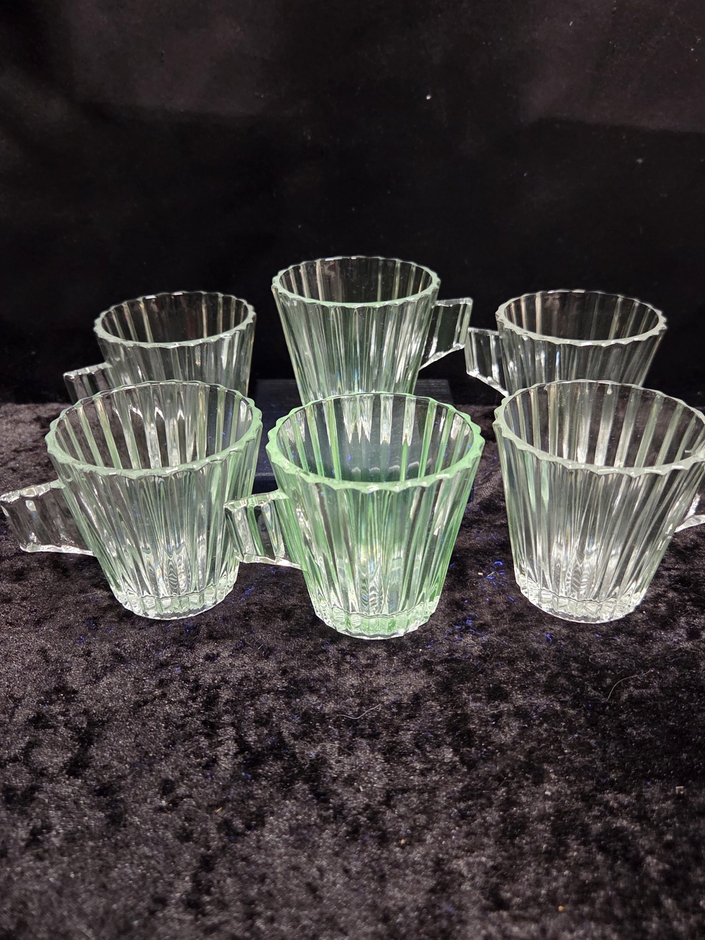 1935 - 1944 NO. 1469 RIDGELEIGH Heisey CLEAR Set Of Beverage Cups Glows Under UV